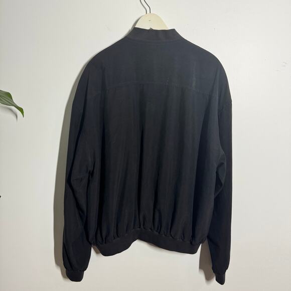 Torriani Jacket Mens Black Bomber Silk Classic Minimal Party Dressy Closet Stapl - Picture 2 of 9